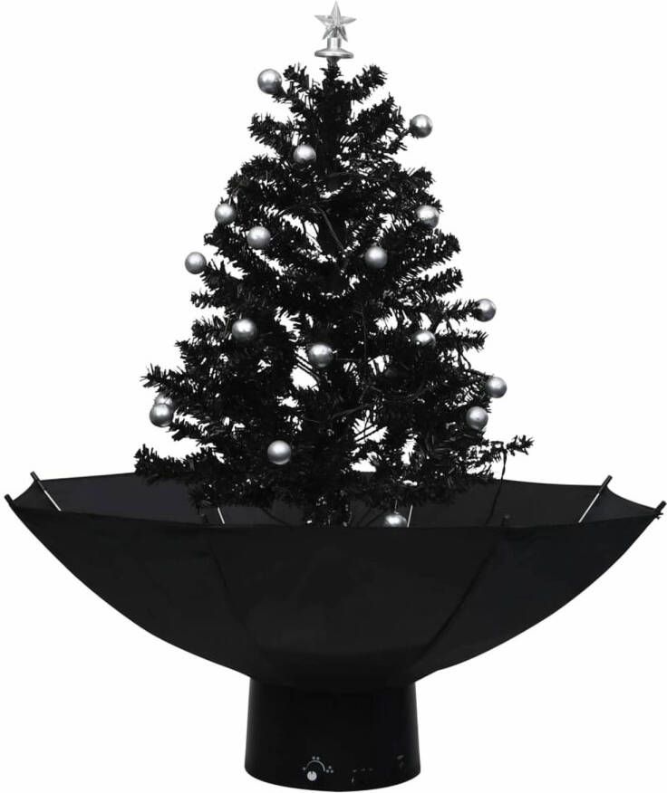 VidaXL Kerstboom sneeuwend met paraplubasis 75 cm PVC zwart