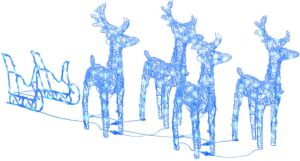 VidaXL Kerstdecoratie Rendieren En Slee 280x28x55 Cm Acryl