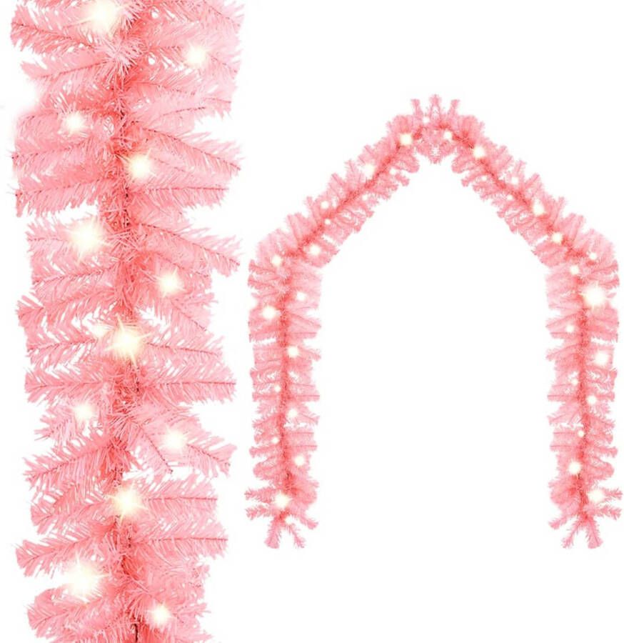 VidaXL Kerstslinger met LED-lampjes 5 m roze