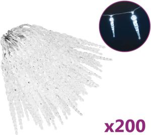 VidaXL Kerstverlichting ijspegel met 200 LED&apos;s acryl koudwit