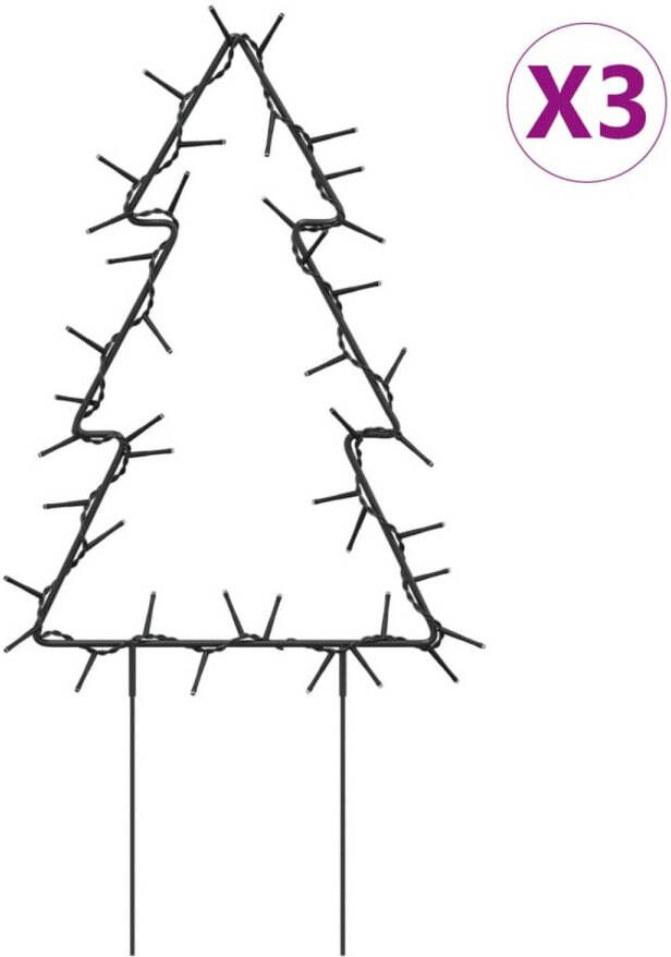 VidaXL Kerstverlichting kerstboom 3 st met grondpinnen 50 LED&apos;s 30 cm