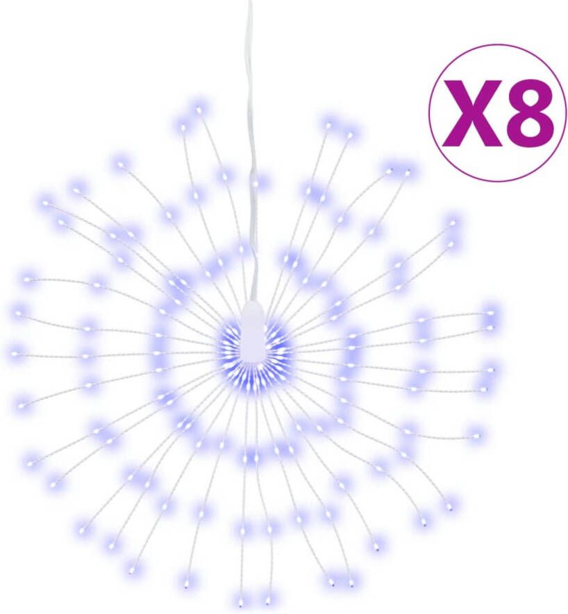 VidaXL Kerstverlichting vuurwerk 8 st 140 blauwe LED&apos;s 17 cm