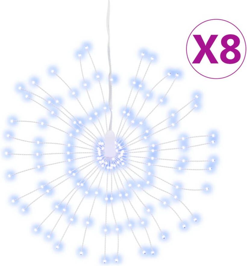 VidaXL Kerstverlichting vuurwerk 8 st 140 koudwitte LED&apos;s 17 cm