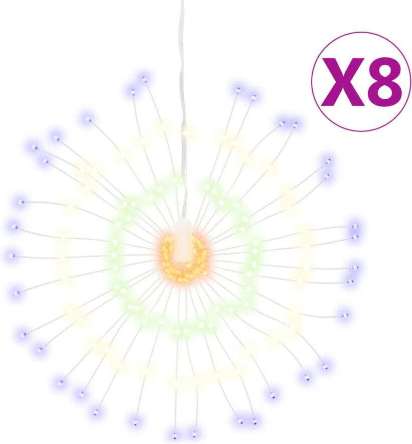 VidaXL Kerstverlichting vuurwerk 8 st 140 meerkleurige LED&apos;s 17 cm