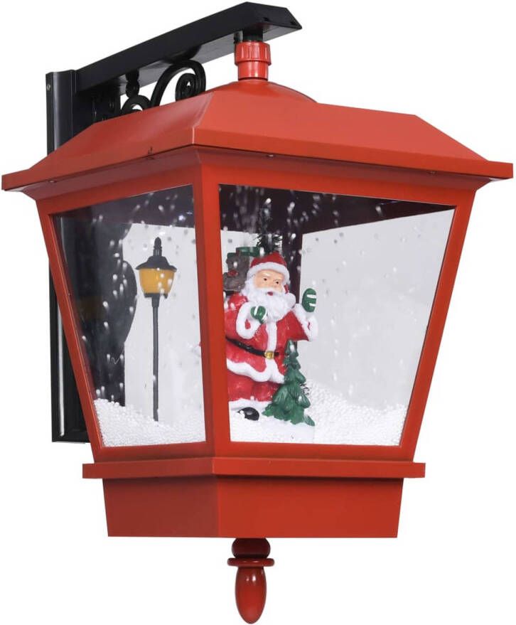 VidaXL Kerstwandlamp met LED-lampjes en kerstman 40x27x45 cm rood