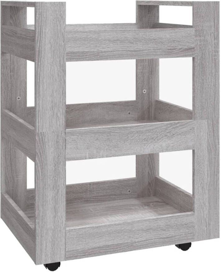 VidaXL Keukentrolley 60x45x80cm bewerkt hout grijs sonoma eikenkleurig