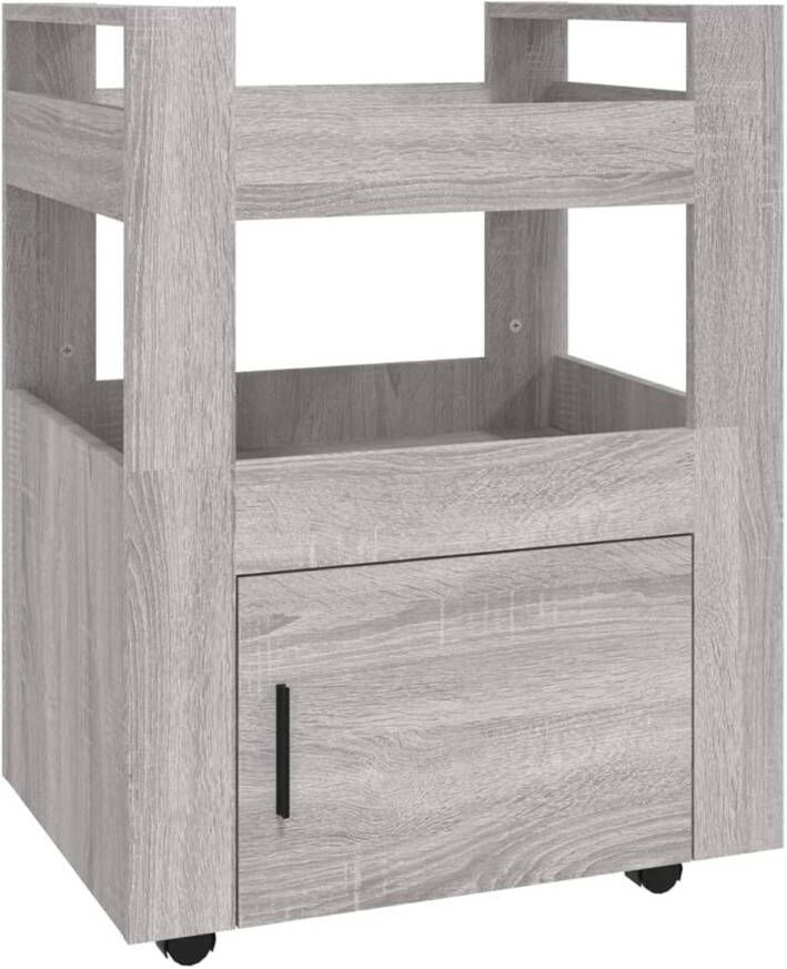 VidaXL Keukentrolley 60x45x80cm bewerkt hout grijs sonoma eikenkleurig