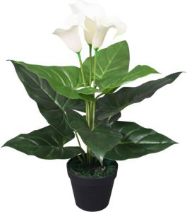 VidaXL Kunst calla lelie plant met pot 45 cm wit
