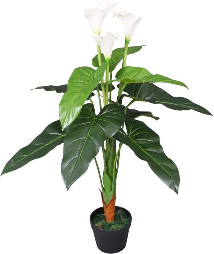 VidaXL Kunst calla lelie plant met pot 85 cm wit