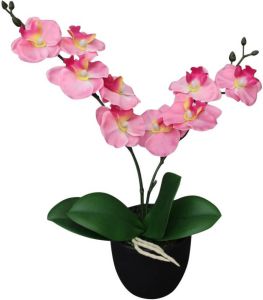 VidaXL Kunst Orchidee Plant Met Pot 30 Cm Roze