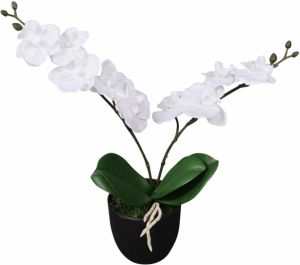 VidaXL Kunst Orchidee Plant Met Pot 30 Cm Wit