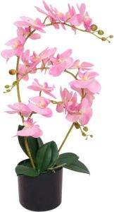 VidaXL Kunst Orchidee Plant Met Pot 65 Cm Roze