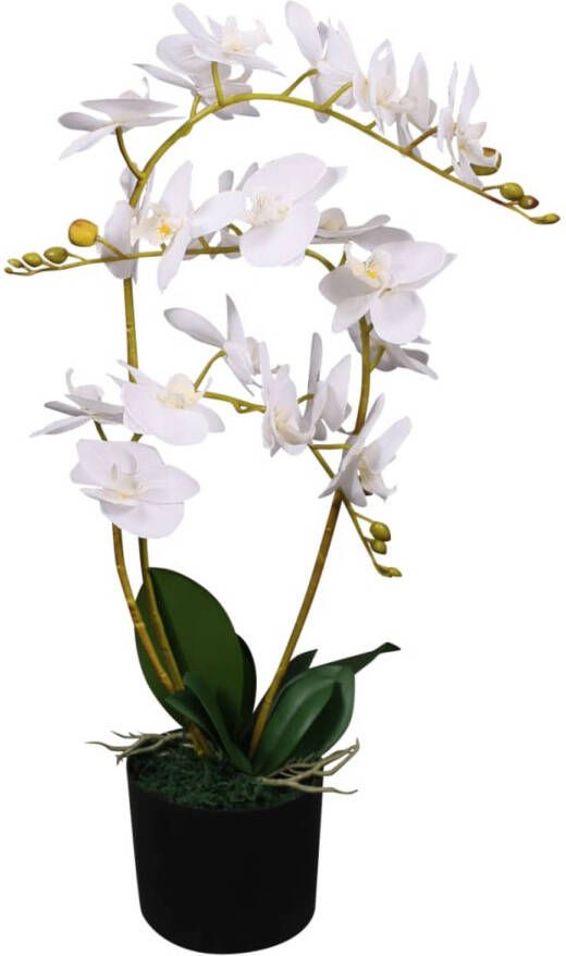 VidaXL Kunst orchidee plant met pot 65 cm wit