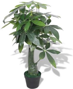 VidaXL Kunst watercacao plant met pot 85 cm groen