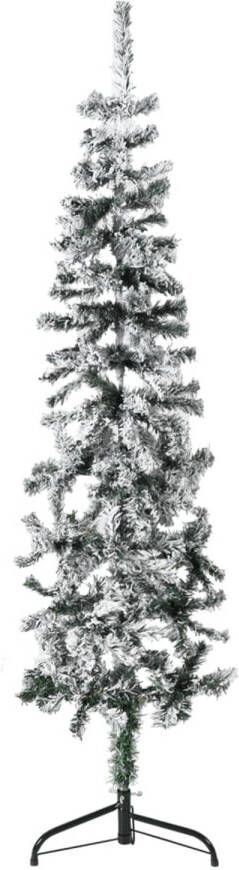 VidaXL Kunstkerstboom half met sneeuw smal 150 cm