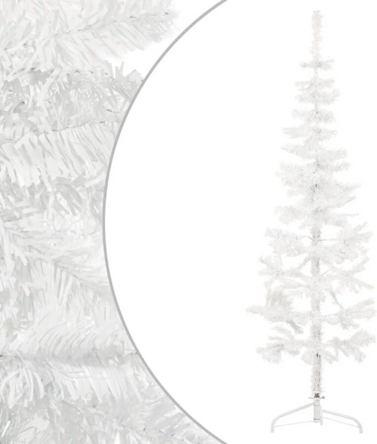VidaXL Kunstkerstboom half met standaard smal 120 cm wit