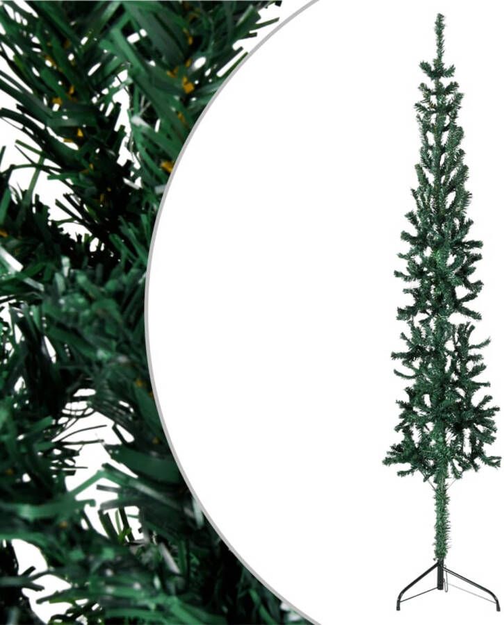 VidaXL Kunstkerstboom half met standaard smal 150 cm groen