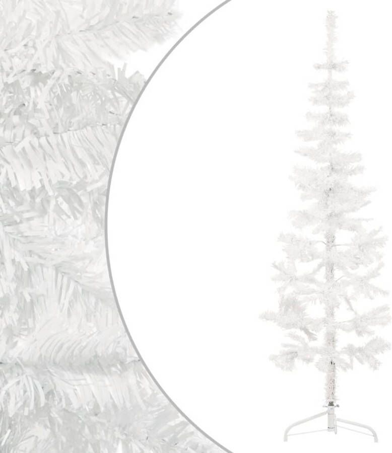 VidaXL Kunstkerstboom half met standaard smal 150 cm wit