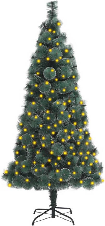 VidaXL Kunstkerstboom met verlichting en standaard 150 cm PET groen