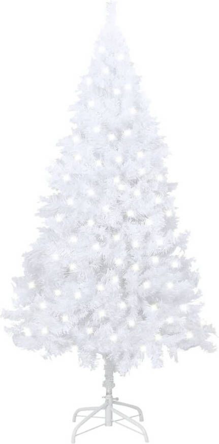 VidaXL Kunstkerstboom met LED&apos;s en dikke takken 120 cm wit