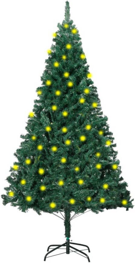 VidaXL Kunstkerstboom met LED&apos;s en dikke takken 150 cm groen
