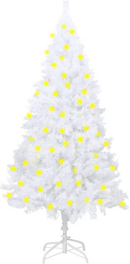 VidaXL Kunstkerstboom met LED&apos;s en dikke takken 150 cm wit