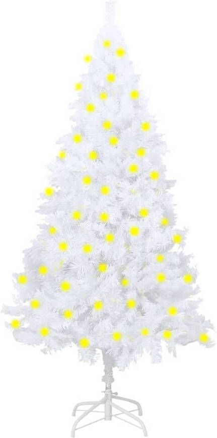 VidaXL Kunstkerstboom met LED&apos;s en dikke takken 180 cm wit