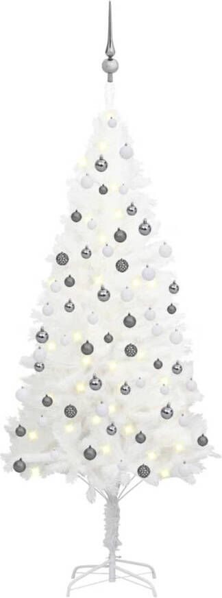 VidaXL Kunstkerstboom met LED&apos;s en kerstballen 150 cm wit