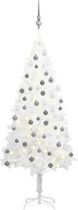 VidaXL Kunstkerstboom Met Led&apos;s En Kerstballen 150 Cm Wit