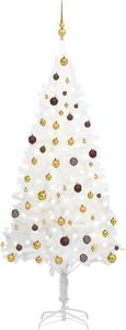 VidaXL Kunstkerstboom Met Led&apos;s En Kerstballen 210 Cm Wit