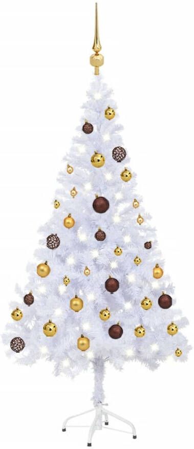 VidaXL Kunstkerstboom met verlichting en kerstballen 230 takken 120 cm