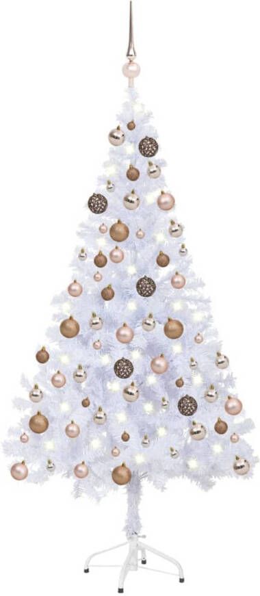 VidaXL Kunstkerstboom met verlichting en kerstballen 380 takken 150 cm