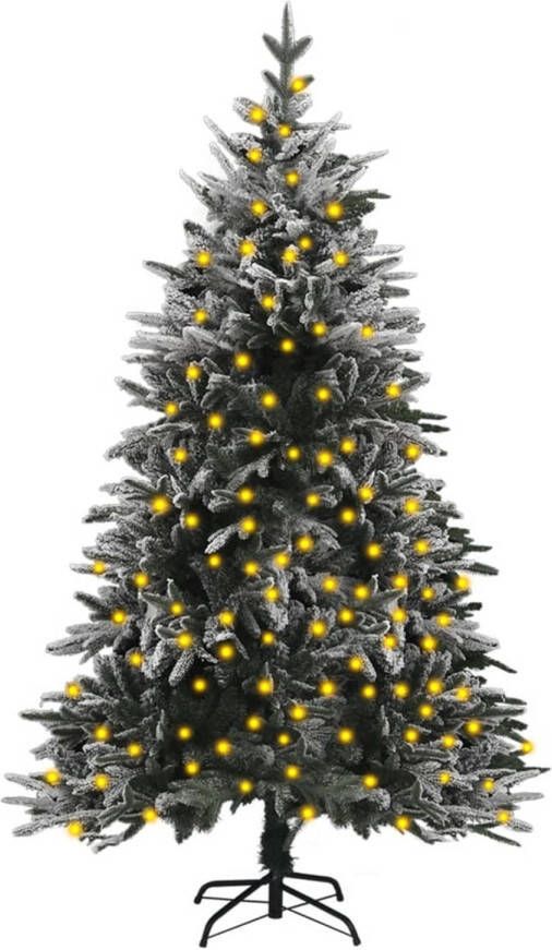VidaXL Kunstkerstboom met verlichting en sneeuw 120 cm PVC en PE