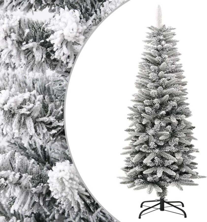 VidaXL Kunstkerstboom met sneeuw smal 120 cm PVC en PE