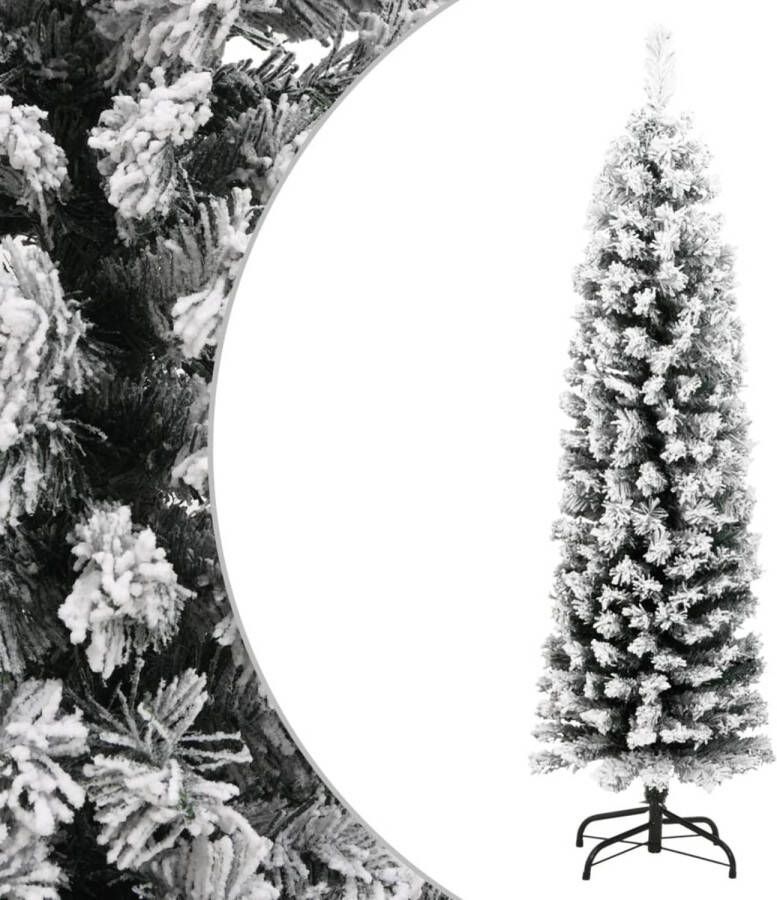 VidaXL Kunstkerstboom met sneeuw smal 120 cm PVC groen