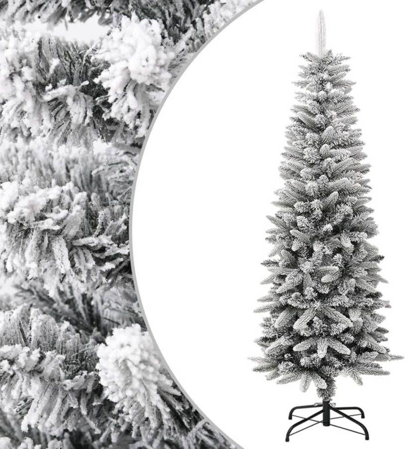 VidaXL Kunstkerstboom met sneeuw smal 150 cm PVC en PE