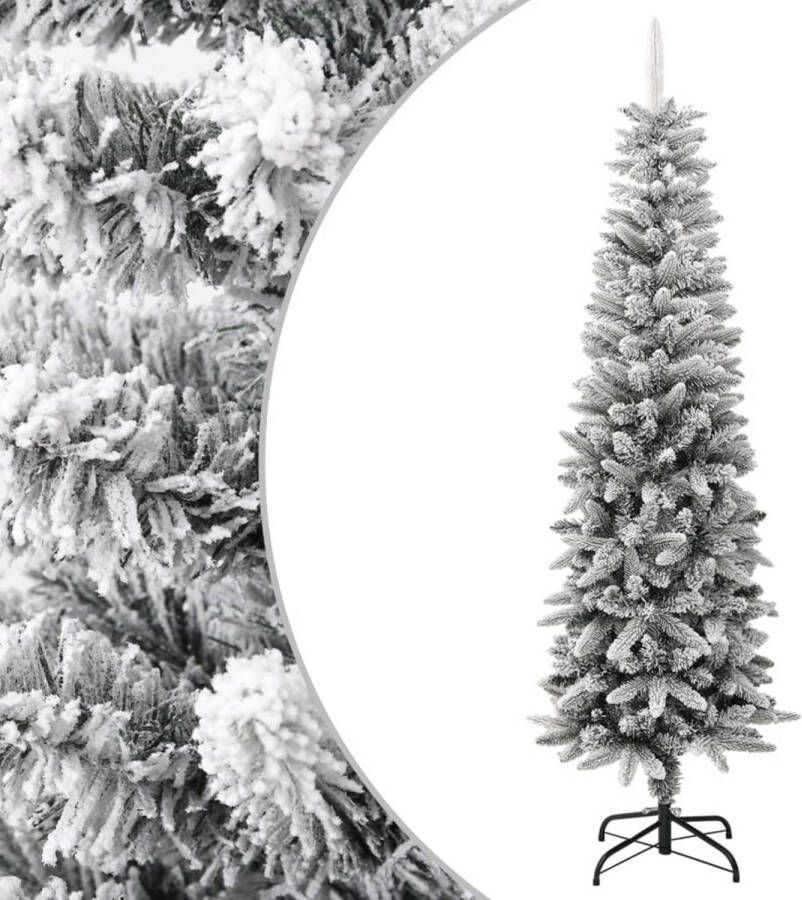 VidaXL Kunstkerstboom met sneeuw smal 180 cm PVC en PE