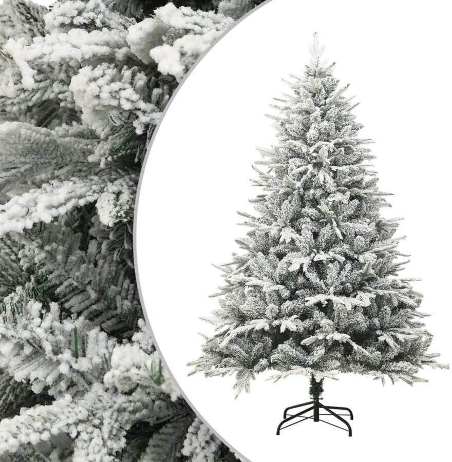 VidaXL Kunstkerstboom met sneeuwvlokken 240 cm PVC en PE groen