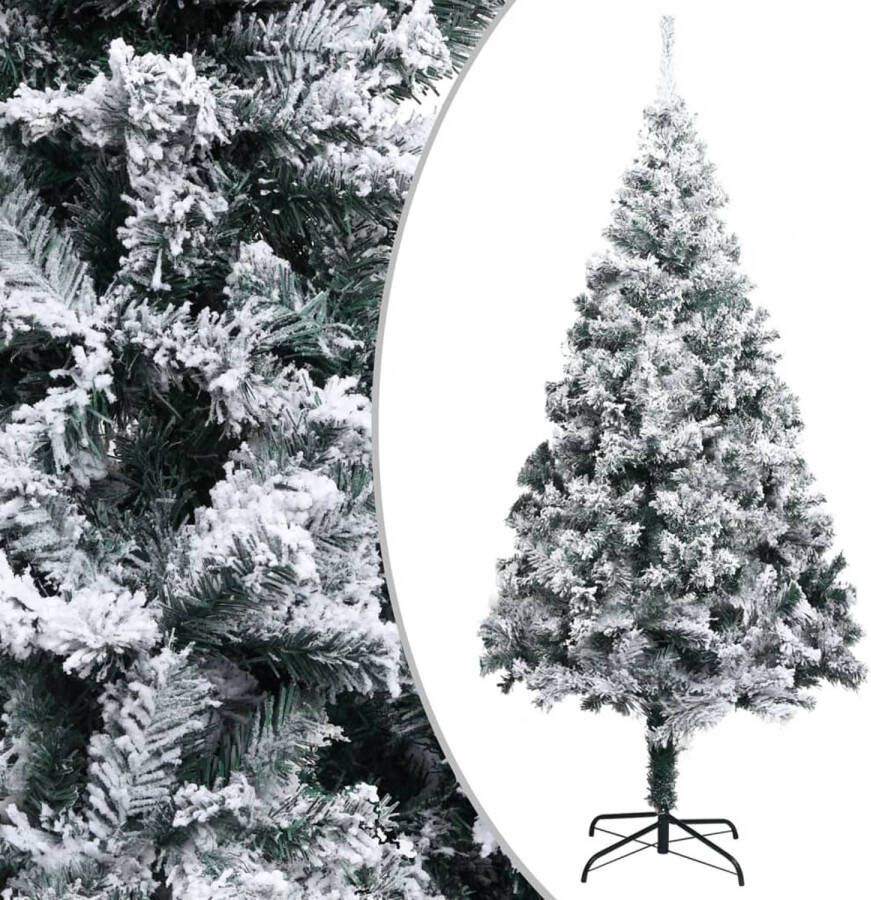 VidaXL Kunstkerstboom met sneeuwvlokken 300 cm PVC groen