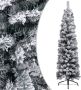 VidaXL Kunstkerstboom met sneeuwvlokken smal 120 cm PVC groen - Thumbnail 2