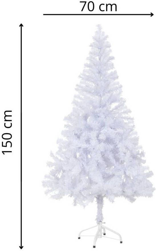 VidaXL Kunstkerstboom Met standaard 150 cm hoog 380 takken Wit