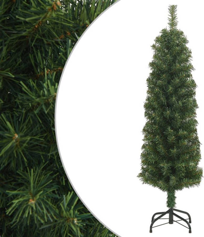 VidaXL Kunstkerstboom met standaard smal 150 cm PVC groen
