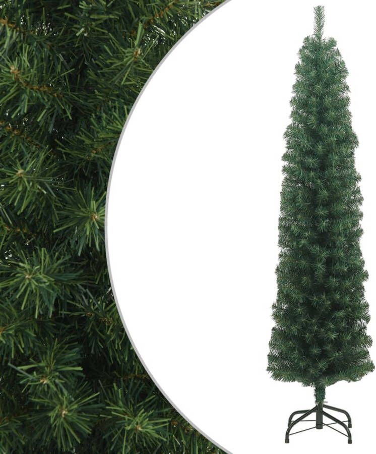 VidaXL Kunstkerstboom met standaard smal 180 cm PVC groen