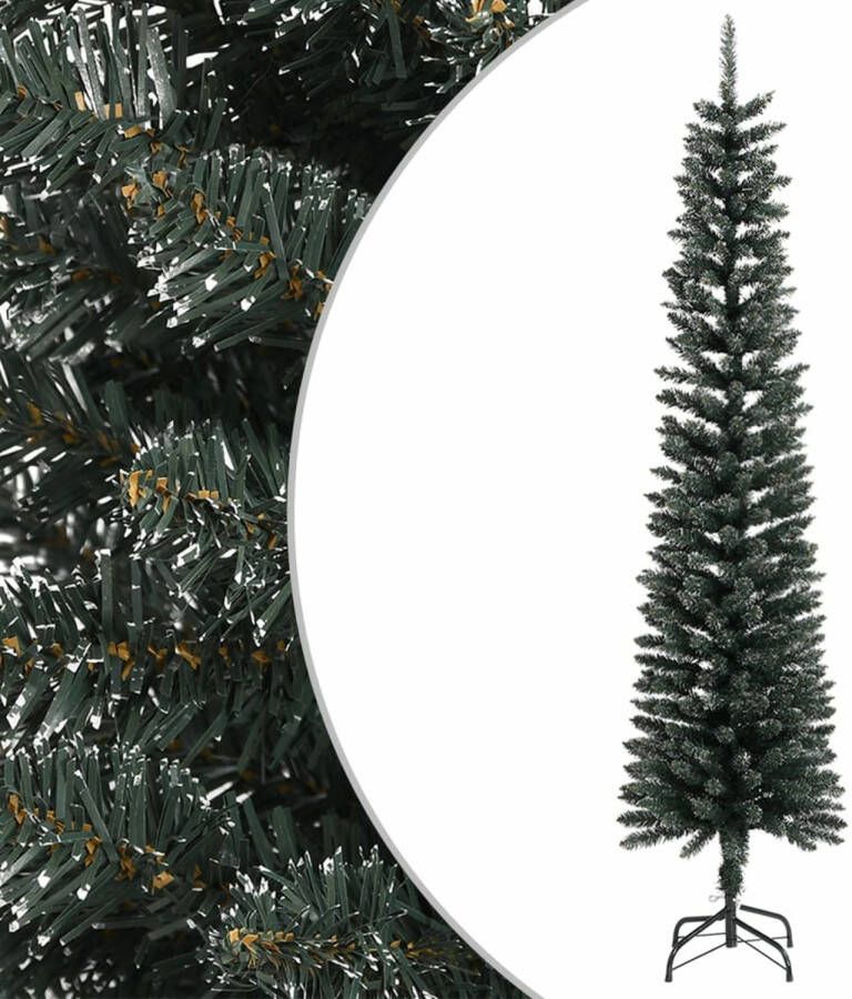 VidaXL Kunstkerstboom met standaard smal 240 cm PVC groen