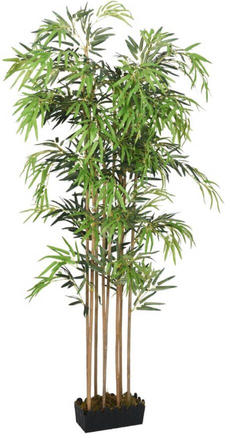 VidaXL Kunstplant bamboe 1095 bladeren 150 cm groen
