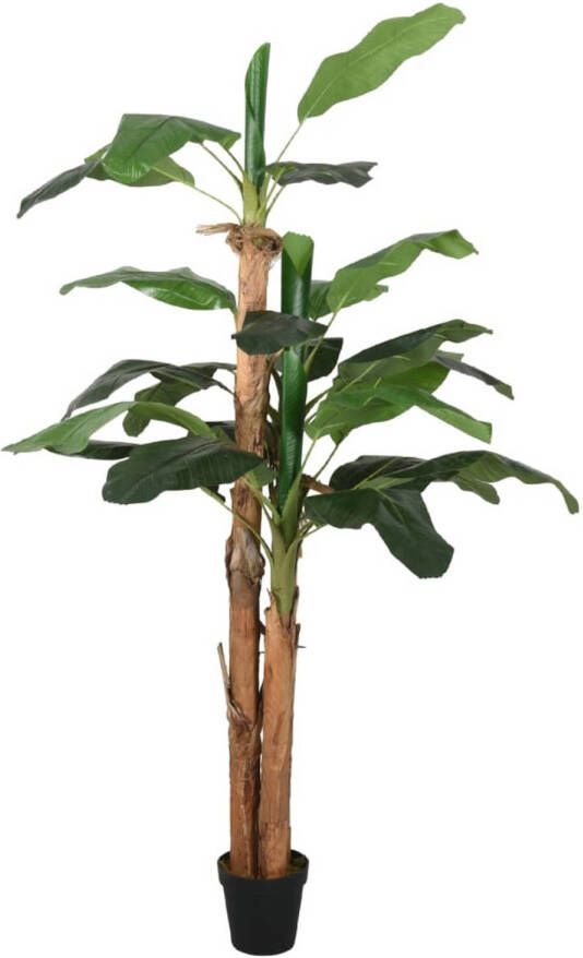 VidaXL Kunstplant bananenboom 22 bladeren 200 cm groen