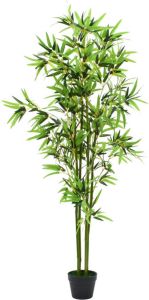 VidaXL Kunstplant met pot bamboe 175 cm groen
