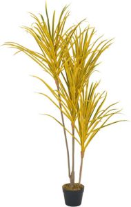 VidaXL Kunstplant met pot dracaena 125 cm geel
