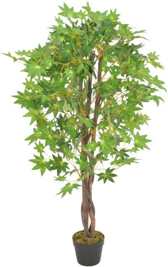 VidaXL Kunstplant met pot esdoorn 120 cm groen