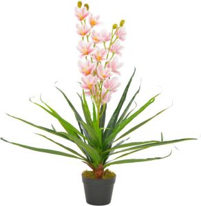 VidaXL Kunstplant met pot orchidee 90 cm roze